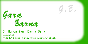 gara barna business card
